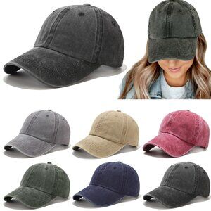 Vintage Distressed Baseball Cap Unisex Adjustable Retro Golf Hat Classic Style